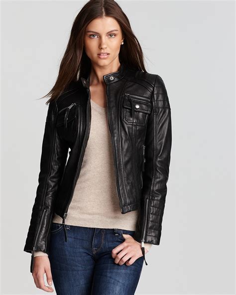 michael kors mantel kariert|michael kors leather jacket.